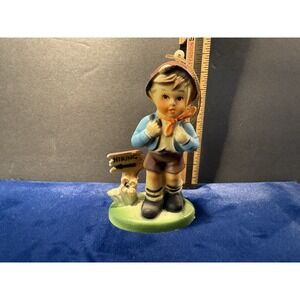 Vintage  Plastic‎ Hummel Like Christmas Ornament Hiking Boy